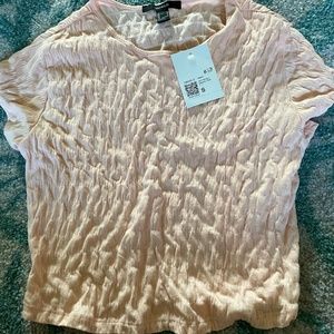 Pink and white crop top tshirt